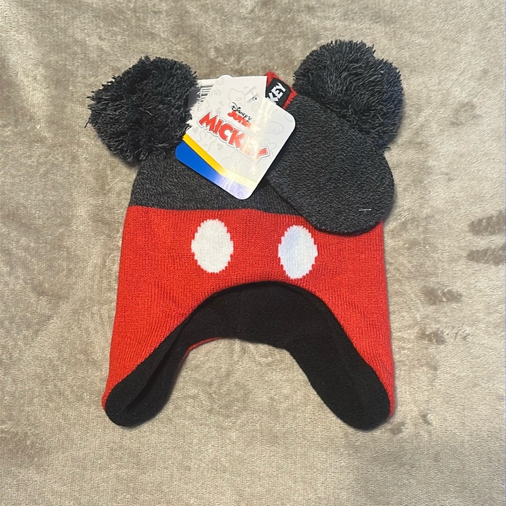 Disney Mickey Mouse Kids Pom-Pom Hat & gloves